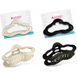 PINZA CAPELLI 10 cm OPACA BIANCA/NERA (12 Pz)
