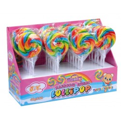 JOYGUM RAINBOW SWIRL LOLLIPOP 40 gr (24 Pz)