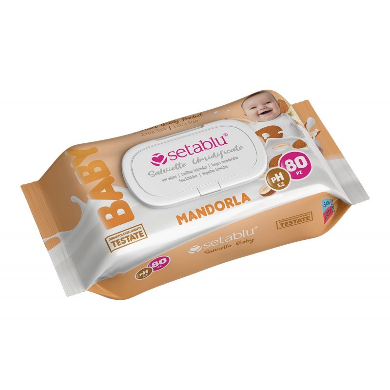 SALVIETTE BABY MANDORLA 80 pz