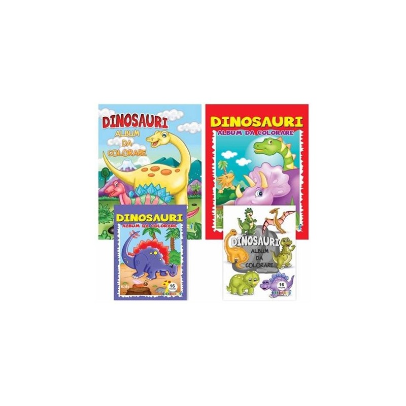 ALBUM DA COLORARE A4 16 pag. DINOSAURI (24 Pz)