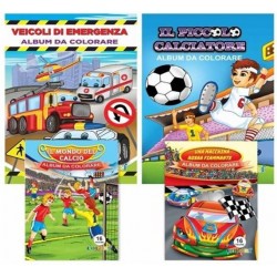 ALBUM DA COLORARE A4 16 pag. CALCIO E MOTORI (24 Pz)