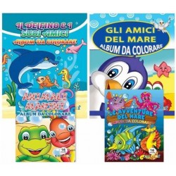 ALBUM DA COLORARE A4 16 pag. ANIMALI MARINI (24 Pz)