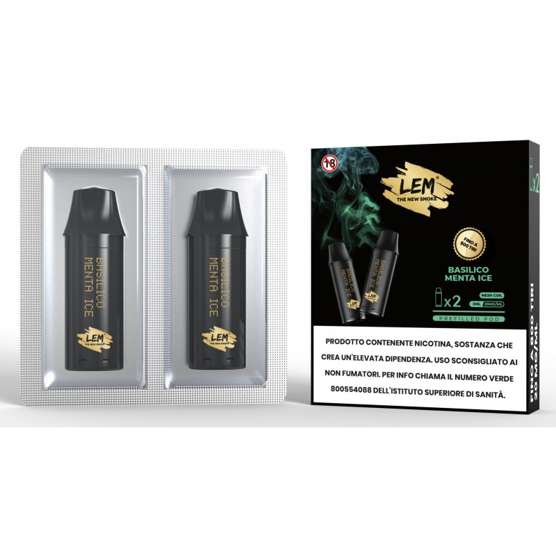 LEM CARTUCCIA BASILICO MENTA ICE (2 Refill x 5 Pz) cod.prod.PLN0