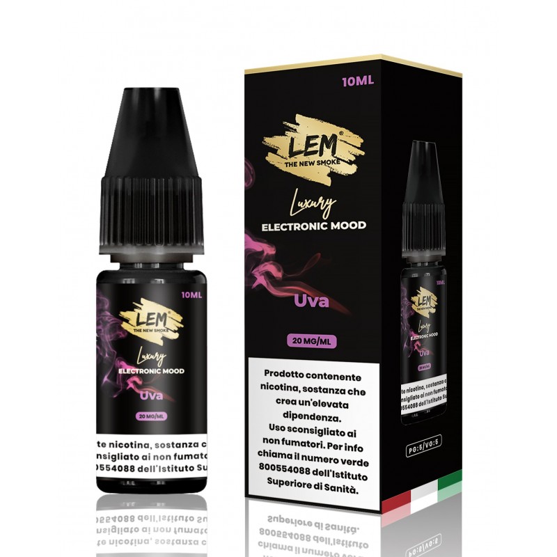LEM LIQUIDO RICARICA UVA NICOTINA 2% 10 ml (5 Pz) Cod Prod.PLN01