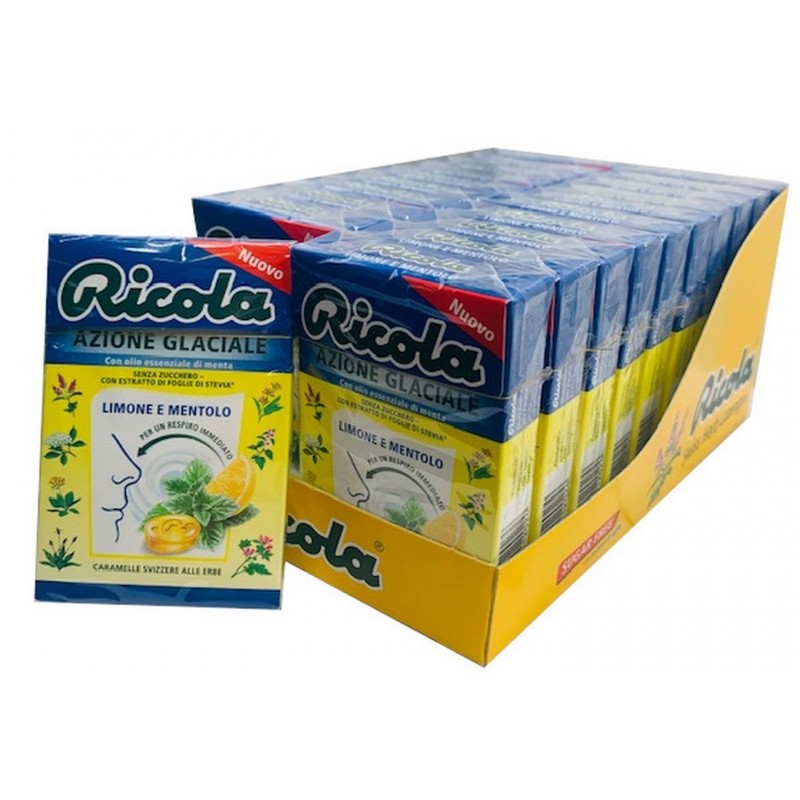 RICOLA AZIONE GLACIALE LIMONE E MENTOLO (20 astucci 50 gr.)