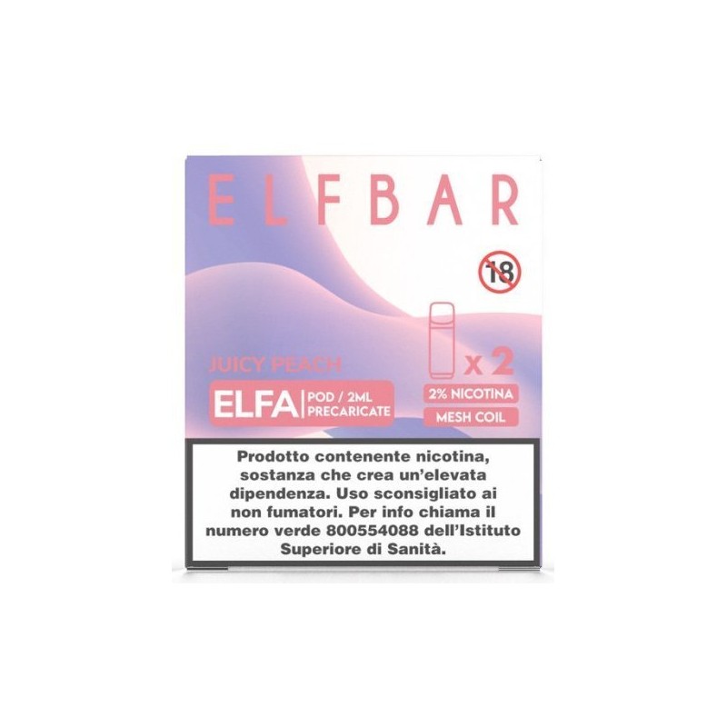 ELFBAR ELFA PREFILLED POD JUICY PEACH 20 ml 2 Refill cod.Prod. P
