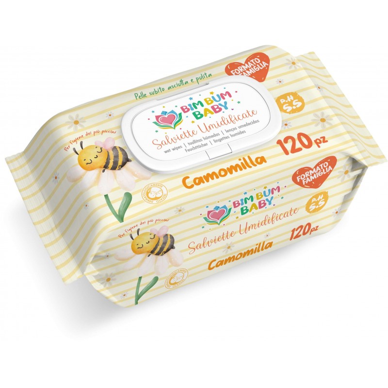 SALVIETTE BABY CAMOMILLA 120 Pz