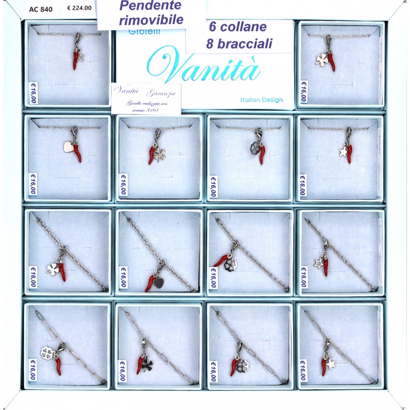 EXPO 6 Collane + 8 Bracciali (14 Pz)