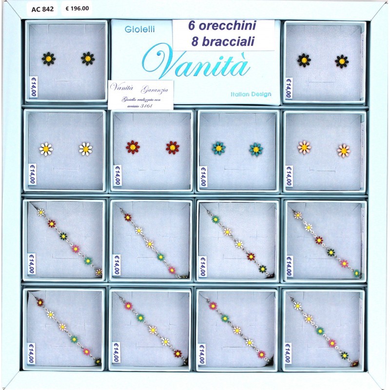 EXPO 6 Orecchini + 8 Bracciali (14 Pz)