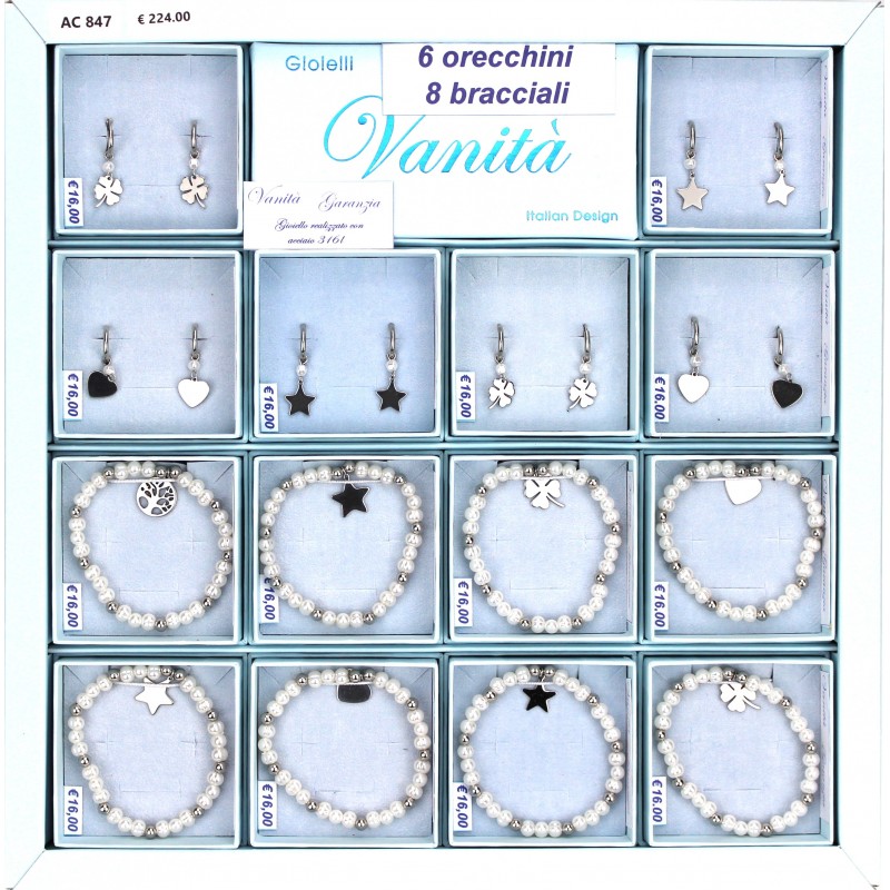 EXPO 6 Orecchini + 8 Bracciali (14 Pz)