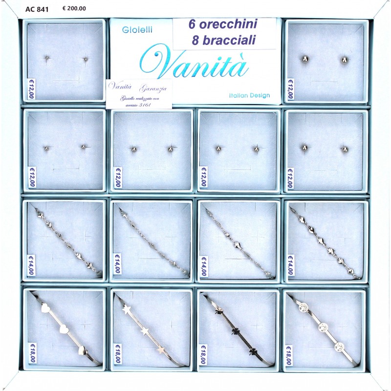 EXPO 6 Orecchini + 8 Bracciali (14 Pz)
