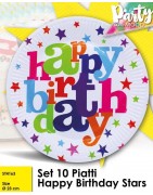 SET 10 PIATTI BIRTHDAY STARS (12 Pz)