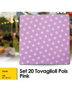 SET 20 TOVAGLIOLI POIS PINK (12 Pz)