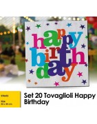 SET 20 TOVAGLIOLI HAPPY BIRTHDAY (12 Pz)
