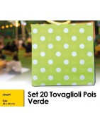 SET 20 TOVAGLIOLI POIS VERDE (12 Pz)