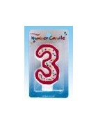CANDELE A POIS ROSSE N. 3 (12 Pz)