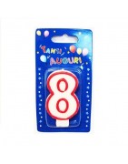 CANDELE A POIS ROSSE N. 8 (12 Pz)