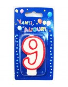 CANDELE A POIS ROSSE N. 9 (12 Pz)