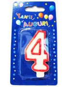 CANDELE A POIS ROSSE N. 4 (12 Pz)