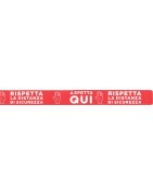 ADESIVO DA PAVIMENTO CALPESTABILE STRISCIA 100x8 'ASPETTA QUI'
